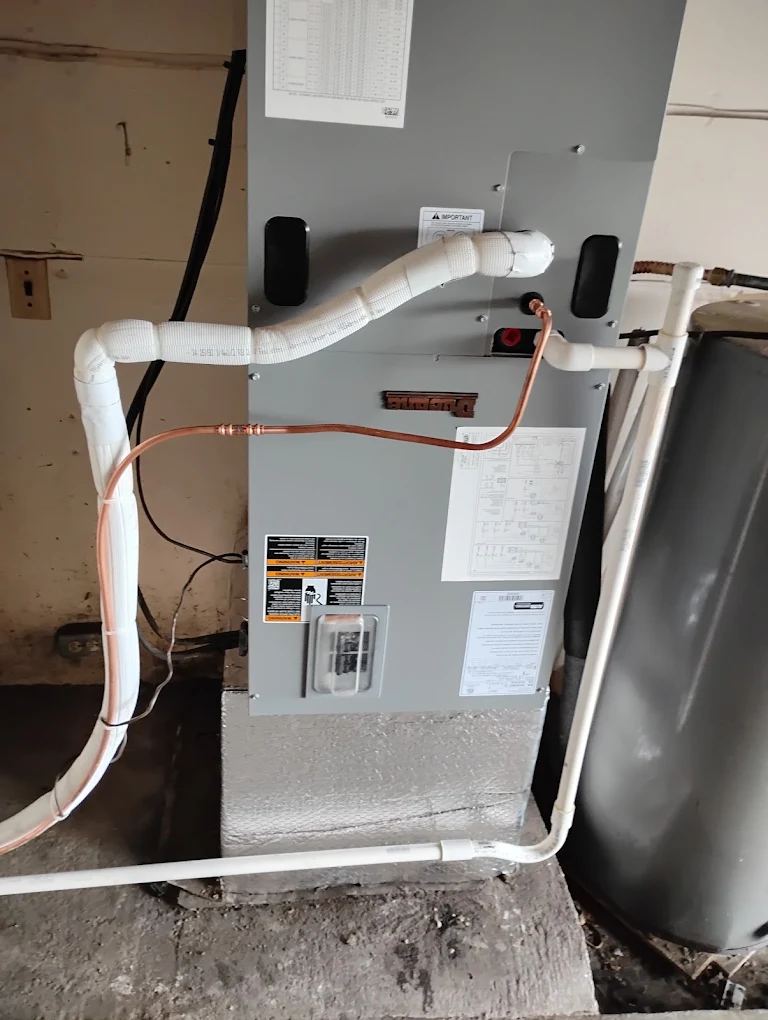 Air handler refrigerant and condensate connections detailed by JHC Services