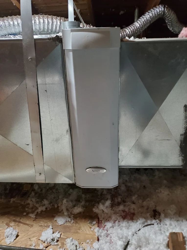 Whole-home media filter cabinet installed on the return plenum